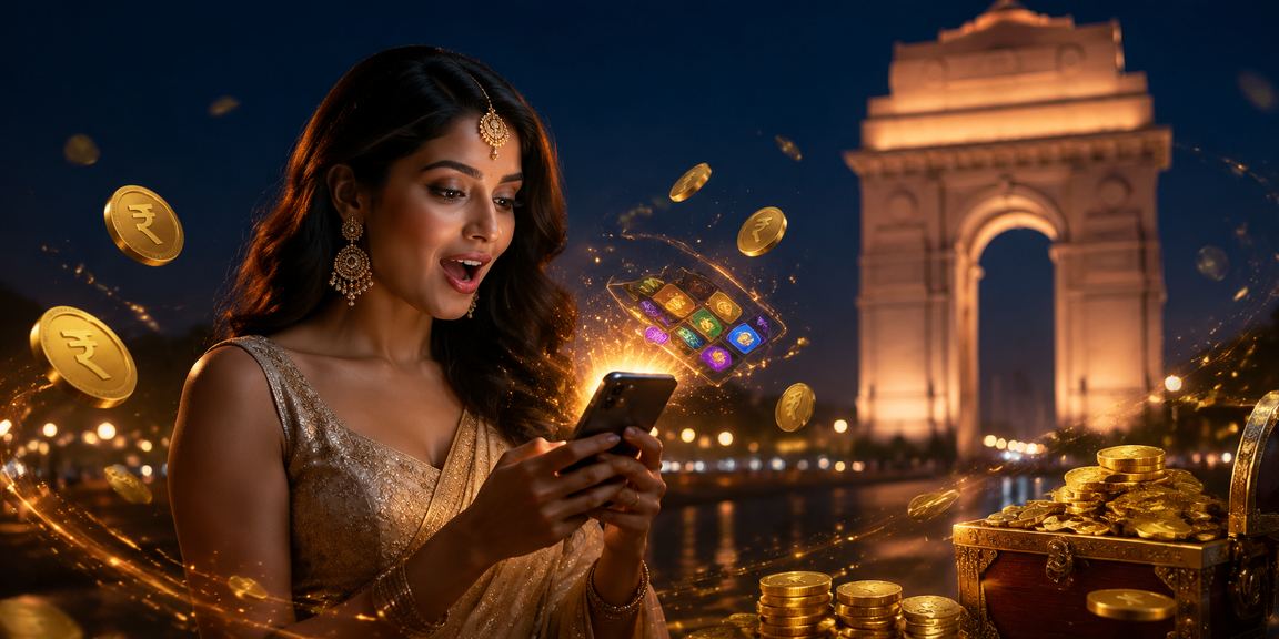 Delhi user enjoying VIP casino games on mobile by India Gate